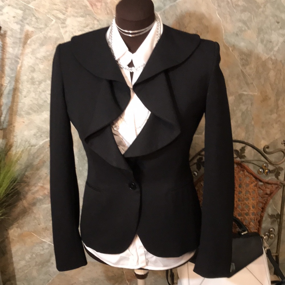 Ralph Lauren 🌹 stunning suit jacket coat blazer ruffled shawl collar